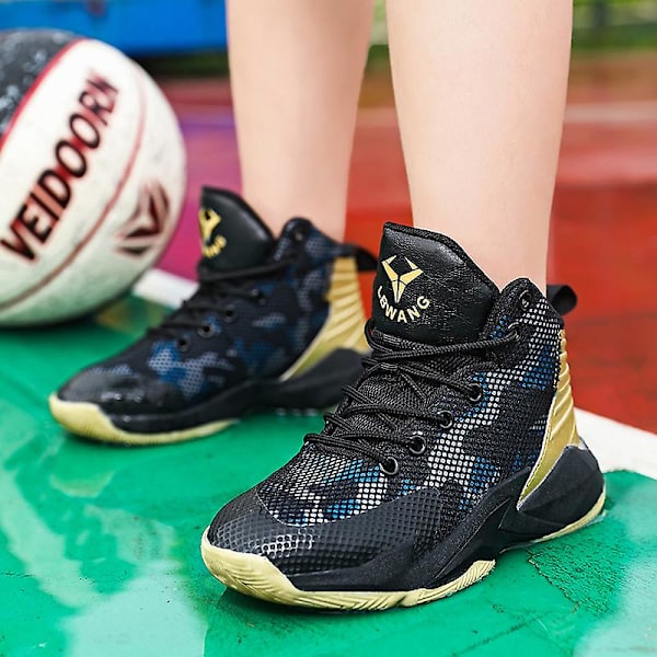 Basketskor för män Mode Halkfria Sneakers Andas Sportskor Yj001 Black 44