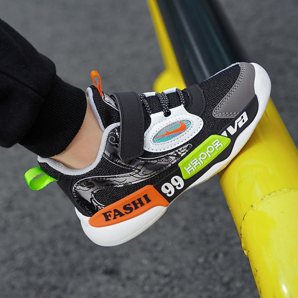 Sneakers för barn Andas löparskor Mode Sportskor L888 BlackWhite 32