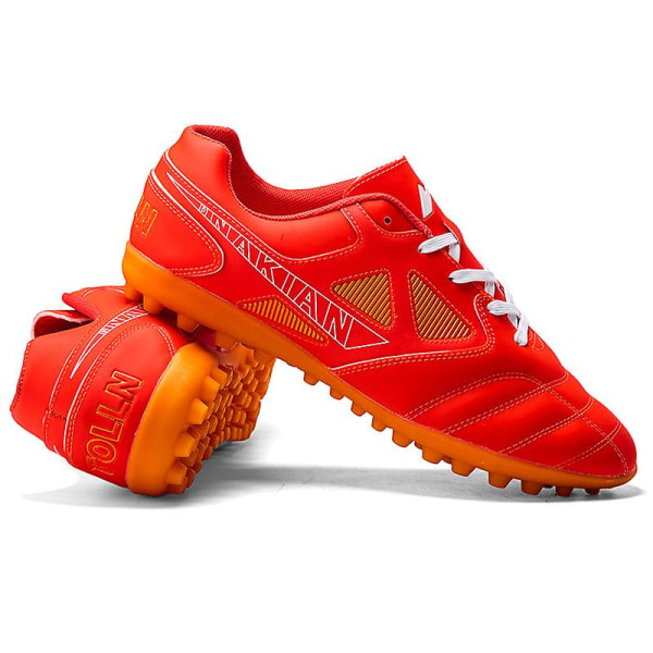 Fotbollsskor för män Halkfria fotbollsskor för herr, Gräs Fotbollssneakers 3C22028 Red 33