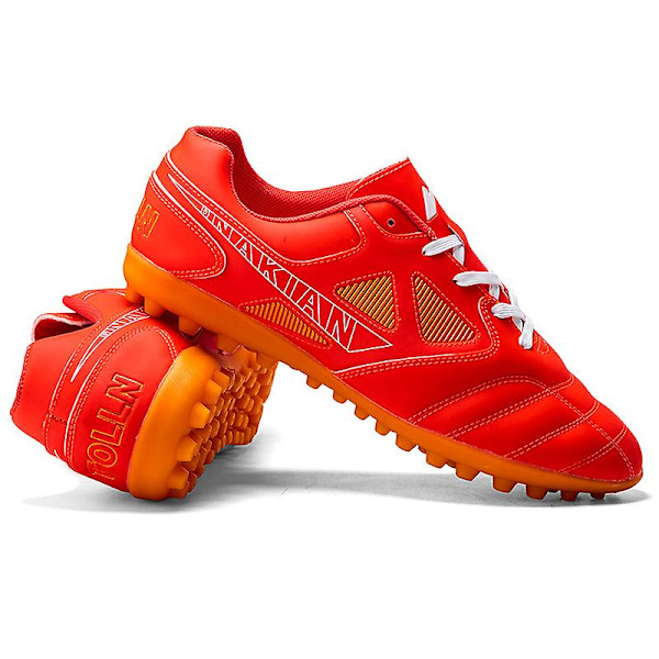 Fotbollsskor för män Halkfria fotbollsskor Klossar Gräs Fotbollssneakers 3C22028 Red 37