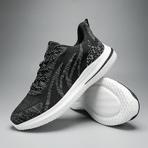 Herr Fly Weaving Sneakers Andas löparskor Mode Sportskor 3A706 BlackWhite 41