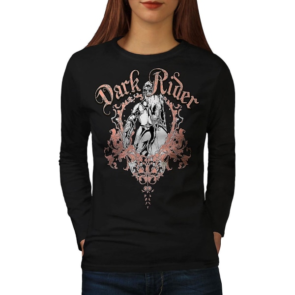 Dark Rider Metal Biker Långärmad T-shirt för kvinnor XL