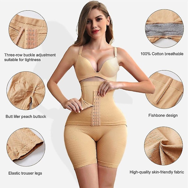 Dam Sömlös High Waist Trainer Butt Lifter Magbyxor Dam Shapewear Magkontroll Trosor Slimmande Underkläder Body Shaper,beige Asian size 4XL