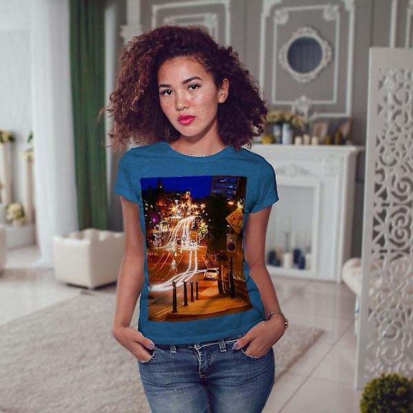Nattliv Foto Stad Kunglig T-shirt för kvinnor XXL