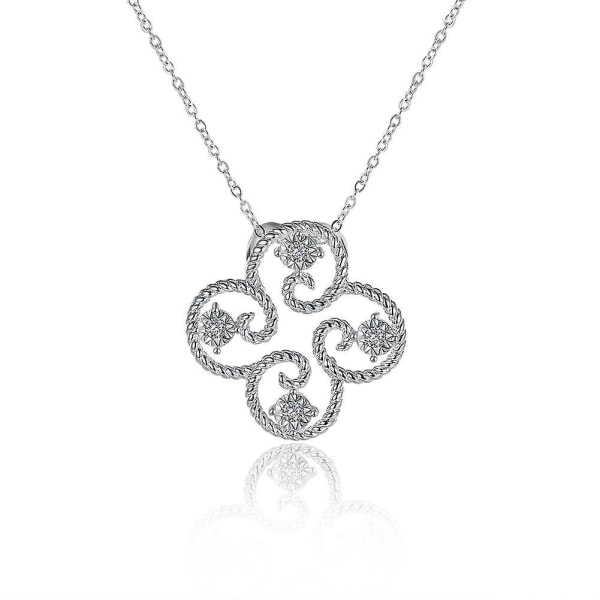 En annan silverfyrklöver blomformad diamanthängande smyckesgrossist