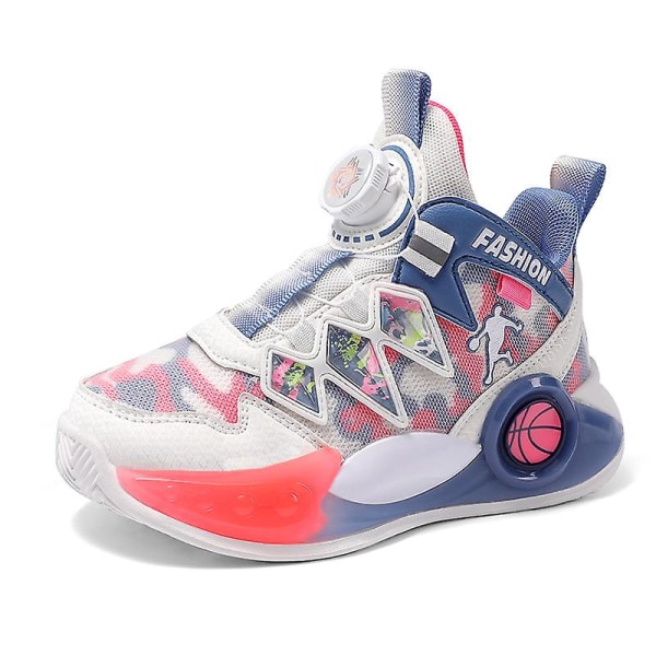 Barn Sneakers Pojkar Basketskor Halkfria Barn Sportskor 3B2325 WhitePink 32