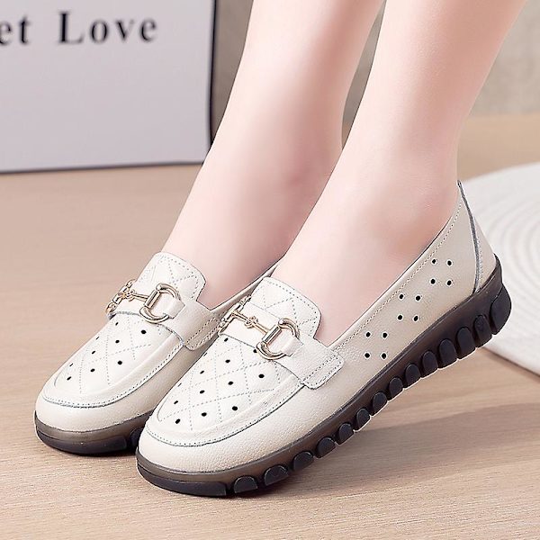Kvinnors casual Andas Loafers Mode sjuksköterskeskor 2D6597-1 Beige 40