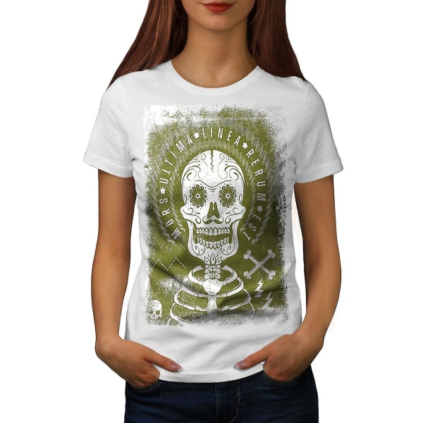 Latinskt citat Death Skull Women Whitet-shirt XL