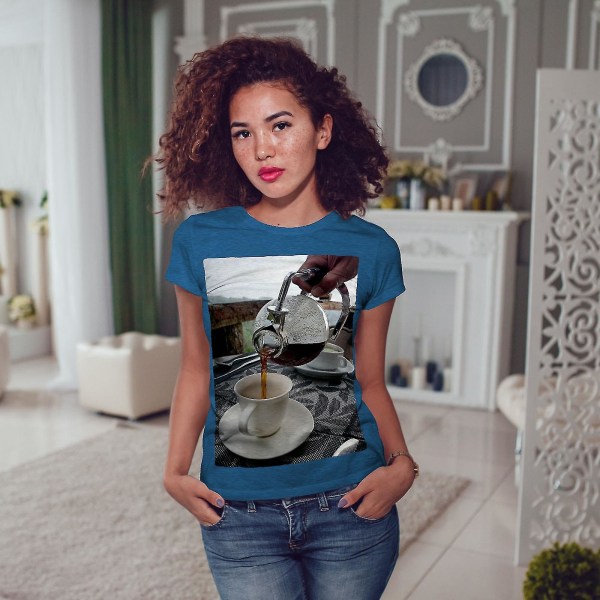 Coffee Shop Nature Kvinnor Royal T-shirt XXL