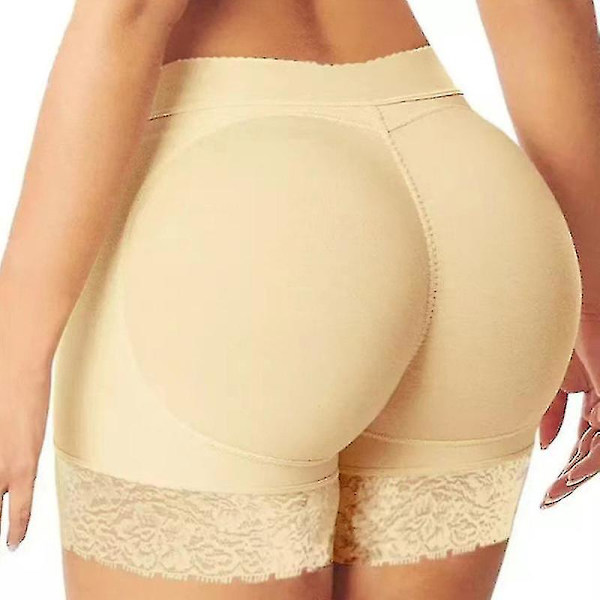 Kvinnors Butt Lifter Underkläder Spets Boyshort Enhancer Trosor BEIGE 2XL