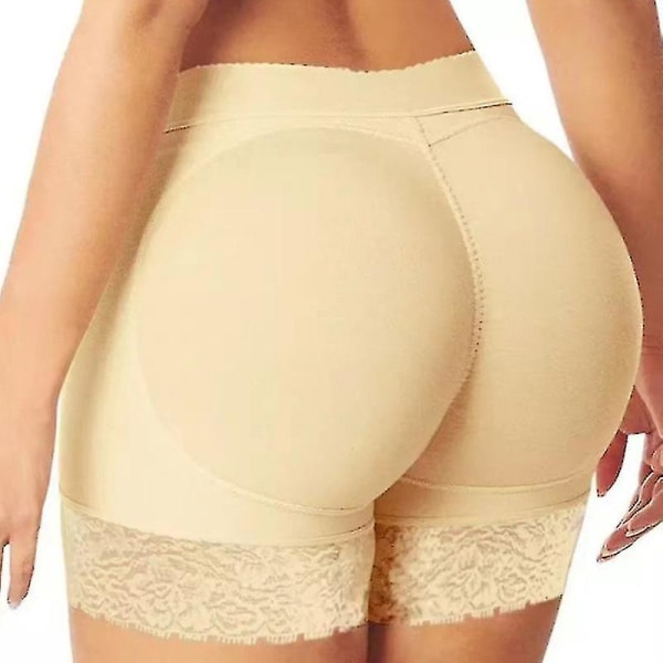 Kvinnors Butt Lifter Underkläder Spets Boyshort Enhancer Trosor BEIGE 3XL