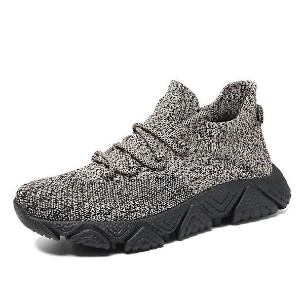 Herr Fly Weaving Sneakers Andas löparskor Mode Sportskor 3Am88 Khaki 44