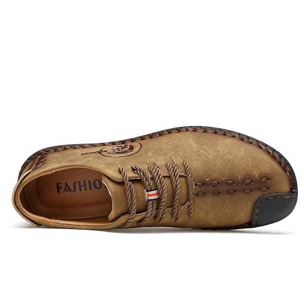 Casual för män Utomhusskor i läder 0L601 Khaki 41