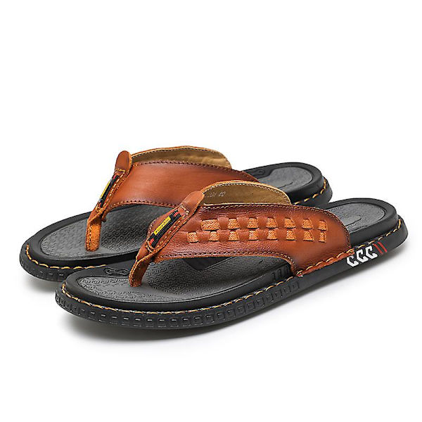 Herr Sport Flip Flops Komfort Casual Stringsandaler Utomhus 3C8611 Brown 38