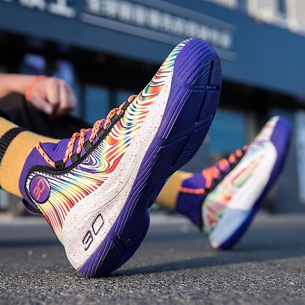 Basketskor för män Aldult Bekväma Sneakers Utomhussportskor 3B802 Purple 36
