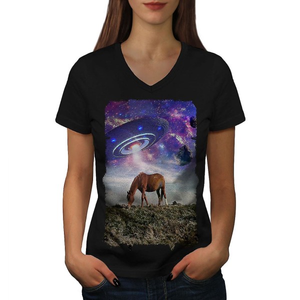 Horse Mars Space Animal Women T-shirt XL