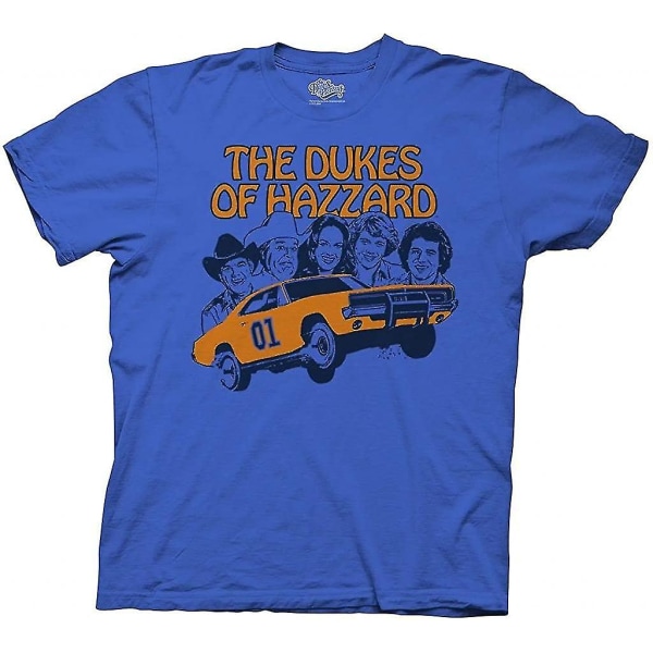 Dukes Of Hazzard Retro Illustration Royal Blue T-shirt M