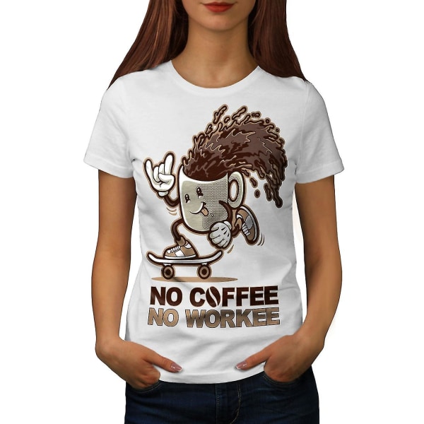 No Coffee Funy Pun Women Whitet-shirt S