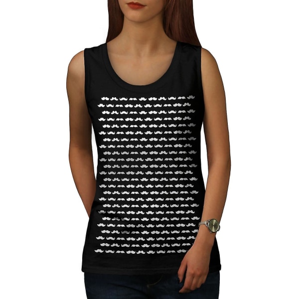 Hippie Mustasch Dam Blacktank Top S