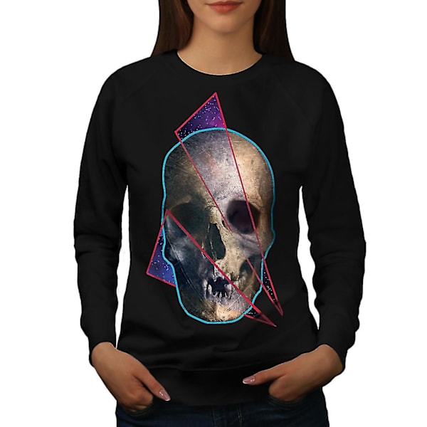 Skull Snygg Blacksweatshirt för kvinnor M