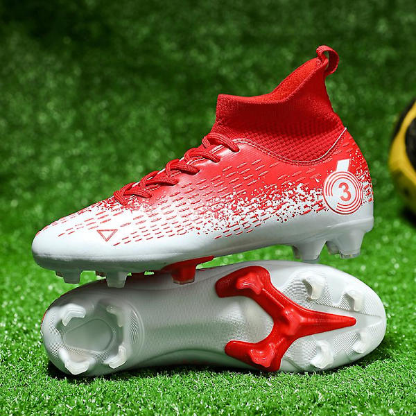Fotbollsskor för män Halkfria fotbollsskor för herr, Gräs Fotbollssneakers Yj3000 Red 40