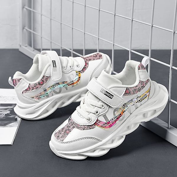 Sneakers för flickor Andas löparskor Mode Sportskor för barn 3A899 White 27