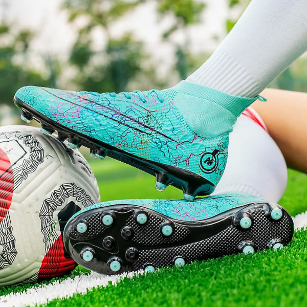 Fotbollsskor för män Halkfria fotbollsskor för herr Fotbollsskor Gräs Fotbollssneakers Yj068A Blue 34