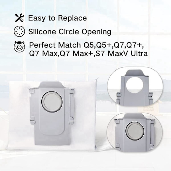 1 Set Dammpåsar Samlarset för Xiaomi Roborock S7 Maxv Ultra Q5+