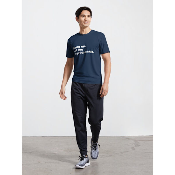 Vänta. Låt mig övertänka detta. Aktiv T-shirt Navy L_Front