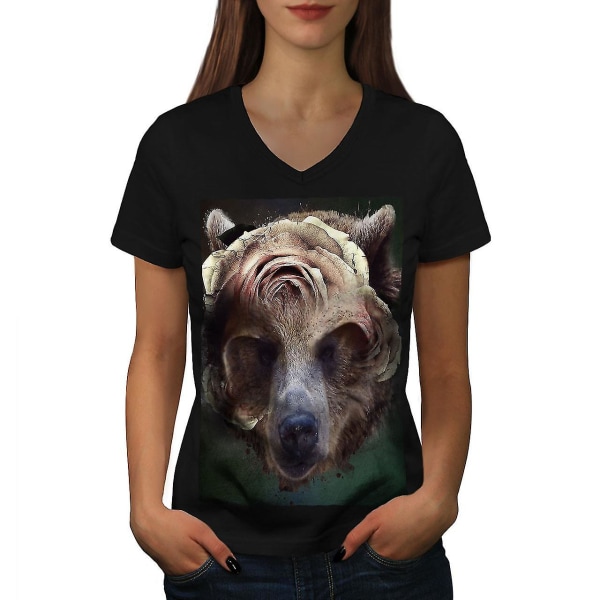 Bear Skull Nature Women T-shirt M
