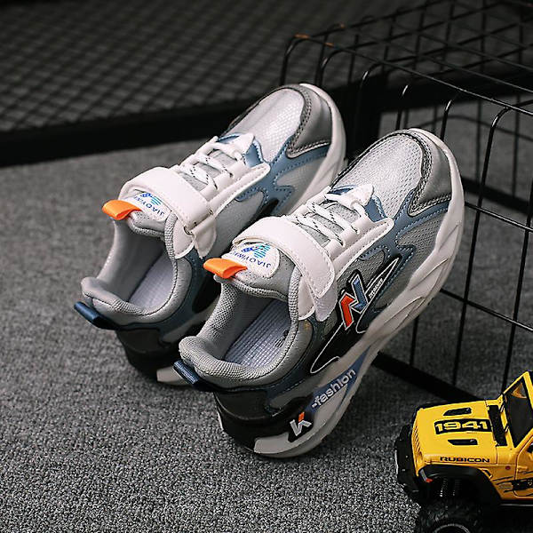 Barn Sneakers Andas löparskor Mode Pojkar Flickor Sportskor 3Au8909 Gray 34
