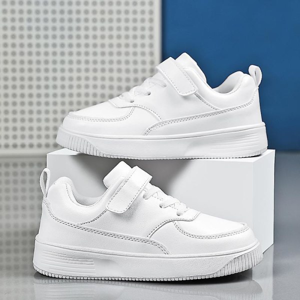 Sneakers som andas löparskor Mode Pojkar Flickor Sportskor 2L1901C White 30