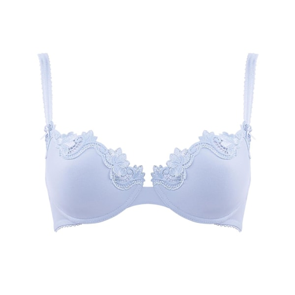 Ice Blue Broderad Bygel Vadderad BH för kvinnor 32B