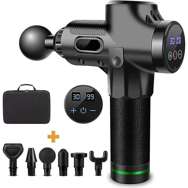 Djup muskelmassage pistol slagverk 30 hastigheter kroppsmassager 6 huvuden fascia pistol elektrisk puls rygg och nacke Mg004 Us plug