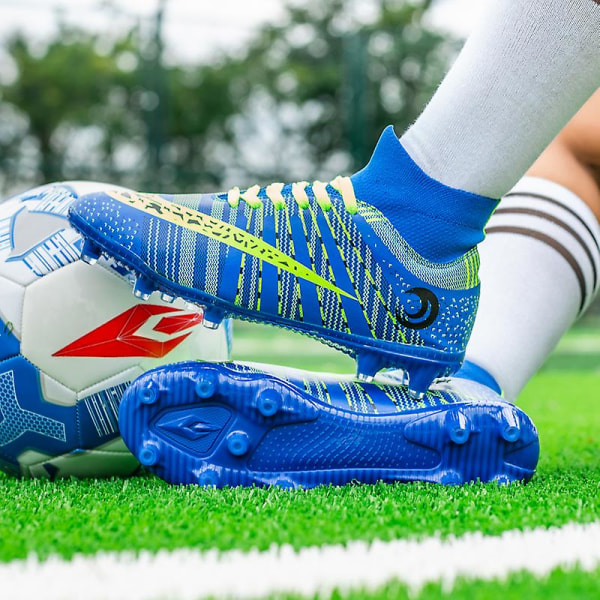 Fotbollsskor för män Spikes Fotbollsskor för ungdomar Stövlar Athletic Sneaker 3C669 Blue 39