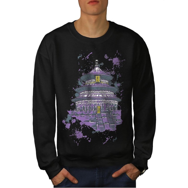 Chaina Art Temple Män Blacksweatshirt XL