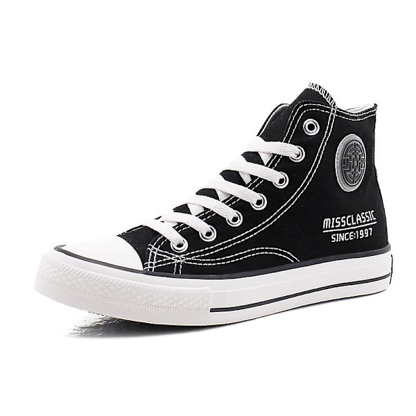 Herr Dam Canvas Skor Casual High Top Andas Sportskor Yj7900 BlackWhite 39