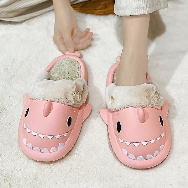 Herr bomullstofflor vinter lätta husskor inomhus utomhus snöskor Pink 40-41