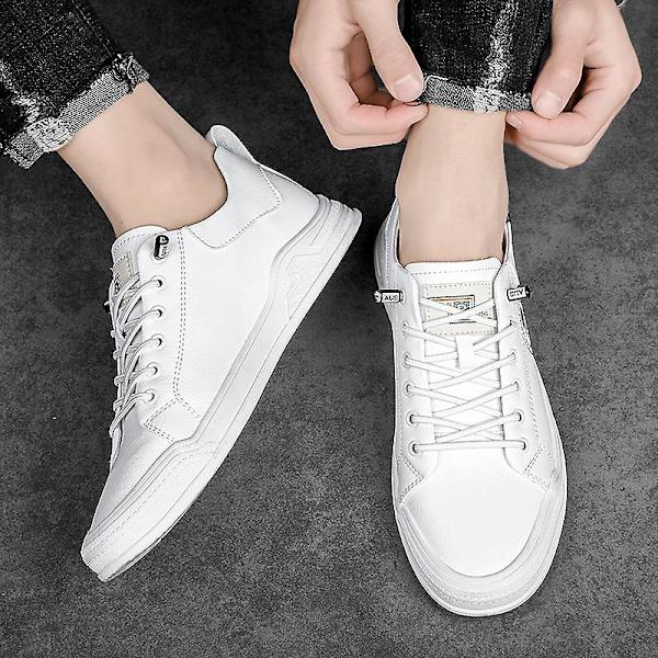 Casual för män Läder All-Match Skor Modeskor Fr2167 White 44