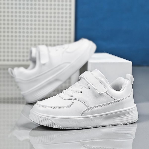 Sneakers som andas löparskor Mode Pojkar Flickor Sportskor 2L1901C White 33