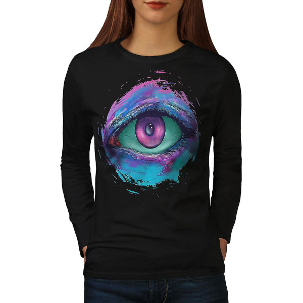 Eye Spy Notice Svart långärmad T-shirt för kvinnor XXL