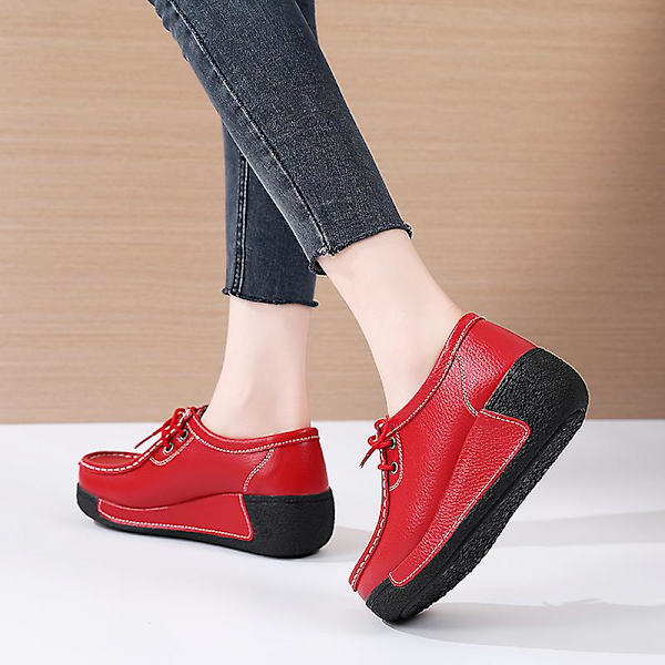 Damskor för casual Loaferskor Mammaskor 3A691 Red 41