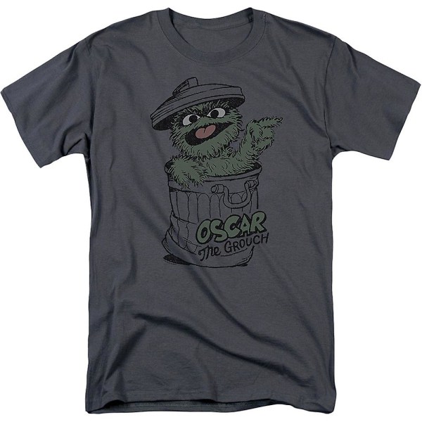 Oscar The Grouch Charcoal Sesame Street T-shirt L