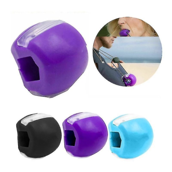 3-pack silikon Masseter Tuggboll Ansiktsmuskler Käke- och nackmuskelträningsboll purple 1pcs