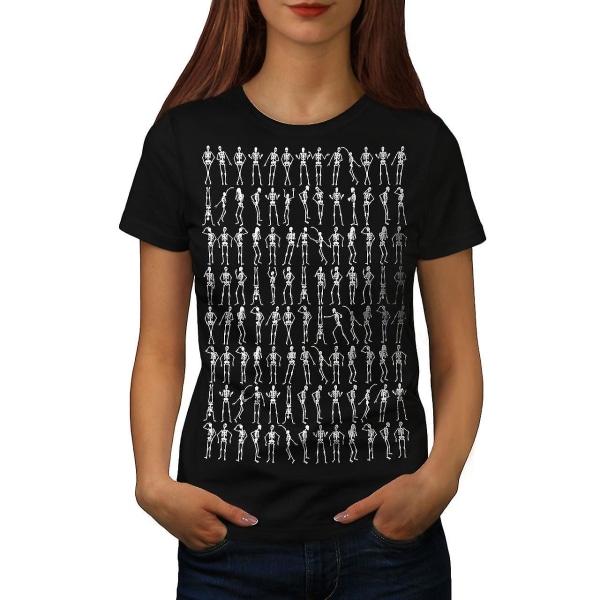 Mönster Skelett Kvinnor Blackt-shirt L