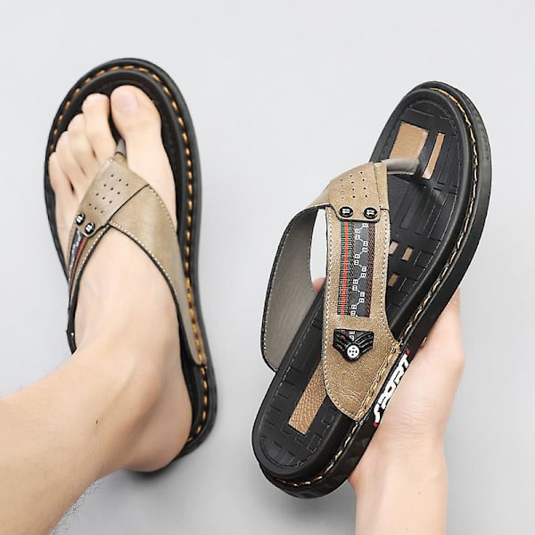 Herrtofflor Halkfria sandaler Mode strandskor för kvinnor 20513 Khaki 41