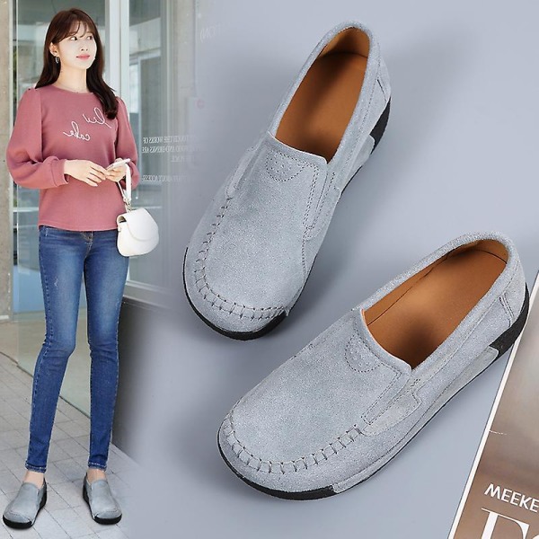 Damskor för casual Loaferskor Mammaskor 3A5588 Gray 36