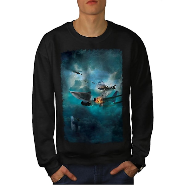Fighter Jet Cool Mode Män Blacksweatshirt M