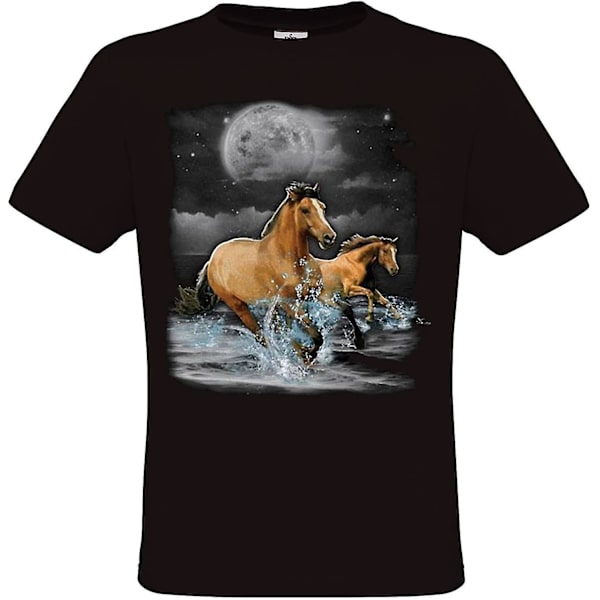 Ethno Designs för kvinnor och flickor Ridsporttillbehör - T-shirt för flickor, häst, häst vildmark, normal passform 3XL