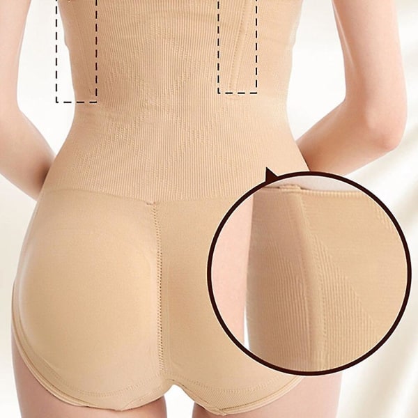 Kvinnors hög midja Fake Ass Butt Lifter Byxa Seamless Shapewear Hip Enhancer Booty Pad Push Up Underkläder Butt Butt Body Shaper,beige 02 XL 2XL